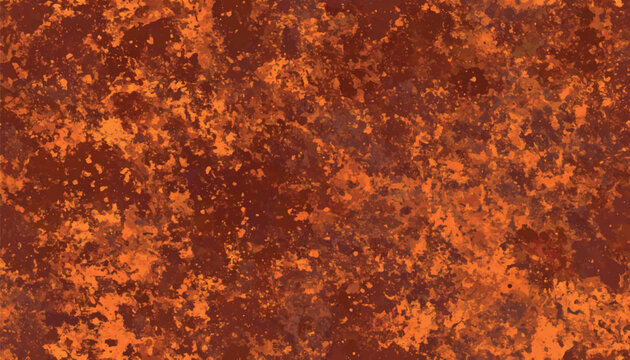 Vector illustration of a rusty metal texture background with heavy orange corrosion. Perfect for industrial grunge designs, vintage overlay patterns, textured backgrounds, and rustic rough surfaces.