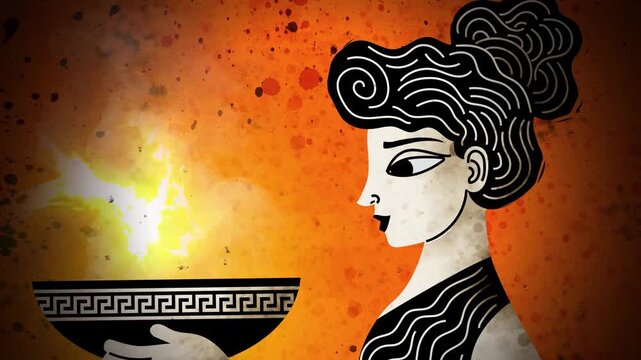 hestia holding the sacred fire of the home