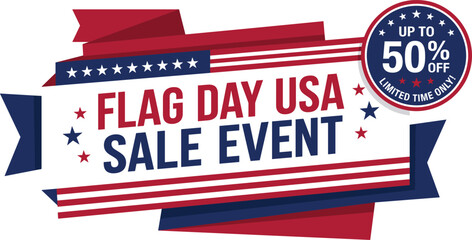 Flag day usa sale event promotional graphic with discount badge © Craft Designer