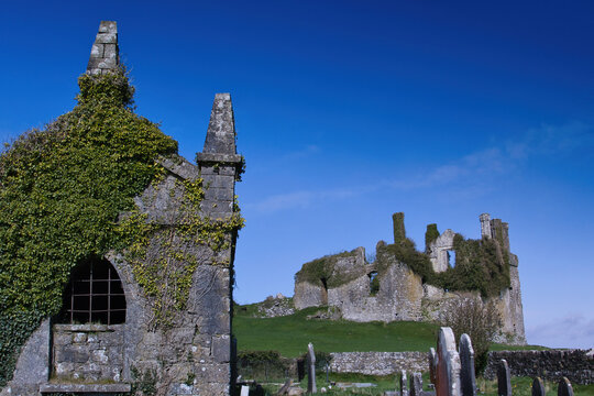 Carbury castle ruins in county Kildare, Ireland