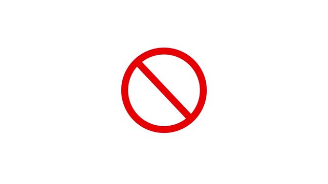 International prohibition mark icon on white background with alpha channel. Icon for ban forbidden sign. Abstract warning, stop or no entry forbidden red circle and line symbol icon. No