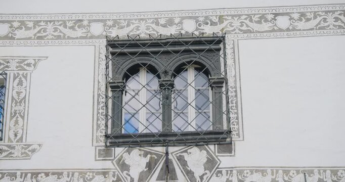 Amonhaus Ornate Gothic Renaissance Window Detail, Lunz am See, Austria