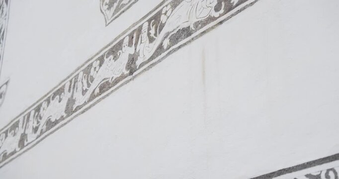 Amonhaus Sgraffito Frieze Horizontal Pan, Lunz am See, Austria