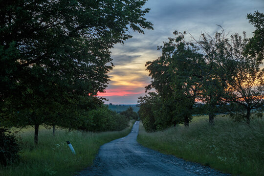 Way to nowhere with sunset