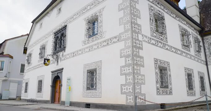 Amonhaus Renaissance Facade with Entrance Gate, Lunz am See, Austria