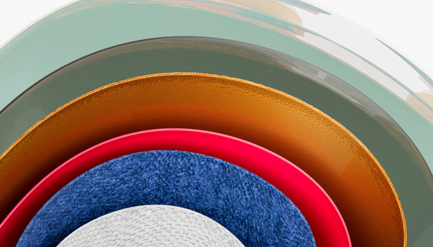 Abstract layered circular texture background on white
