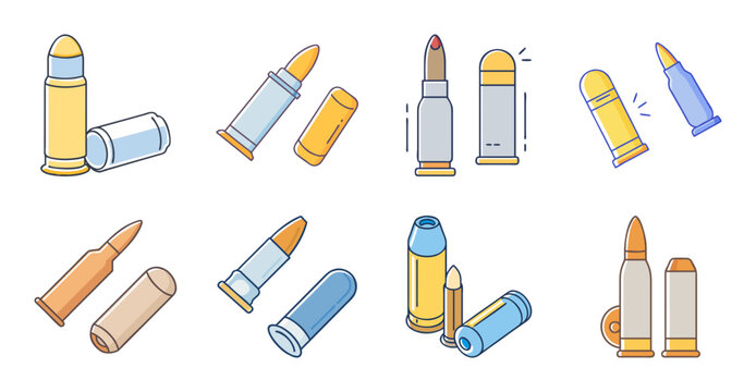 Assorted colorful inhaler and nasal spray icons - Flat design icons of various inhalers and nasal sprays in different colors for medical or health-related projects.