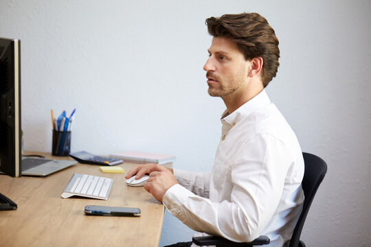 Professional working in a modern office setup