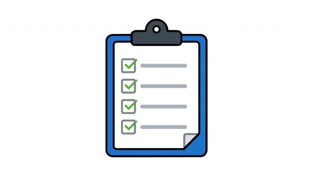 Clipboard Checklist Task Completion Icon Animation Productivity Motion Graphic Loop