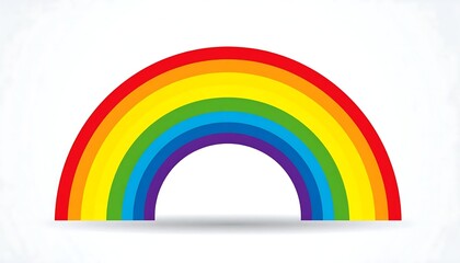 Fototapeta premium Colorful rainbow arch shape on white background.