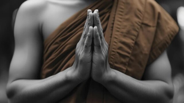 Meditating Buddhist Monk
