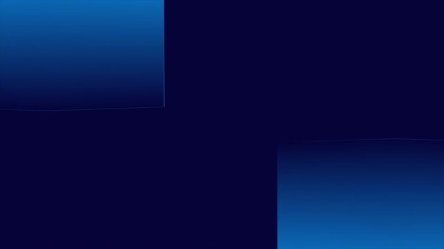 Futuristic blue cubes abstract background with glowing geometric shapes on dark navy space, modern 3d motion graphic template for technology videos, intros and presentations