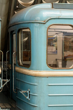 Vintage metro car showcasing Soviet-era design