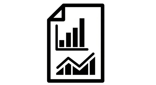 Financial Report Document with Bar and Line Graphs.