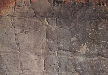 Fototapeta premium Cracked Brown and Gray Texture Paper Background with Distressed Surface