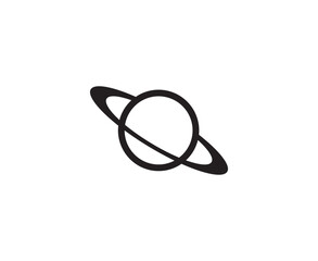 Fototapeta premium Black simple planet icon. Vector illustration