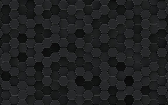 Hexagonal black geometric pattern background design