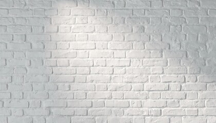Fototapeta premium Seamless white brick wall texture with clean modern interior aesthetic, bright studio lighting highlighting the subtle details and mortar lines, perfect photorealistic background for web design.