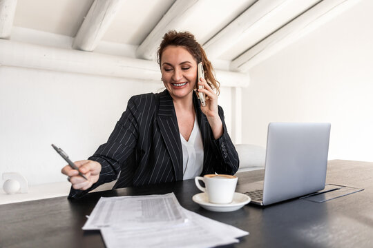 Businesswoman working in an office setting