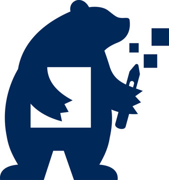 Digital Bear with Laptop and Pen.eps
