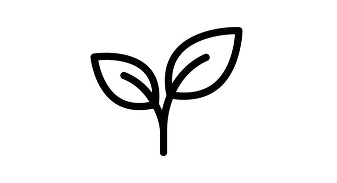 Simple icon of a young plant with two leaves.