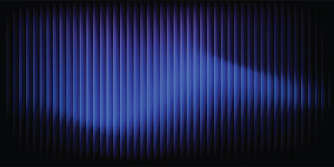 Fototapeta premium Abstract modern geometric background with dark blue vertical pillars and central glowing lighting distortion for tech presentation banner.