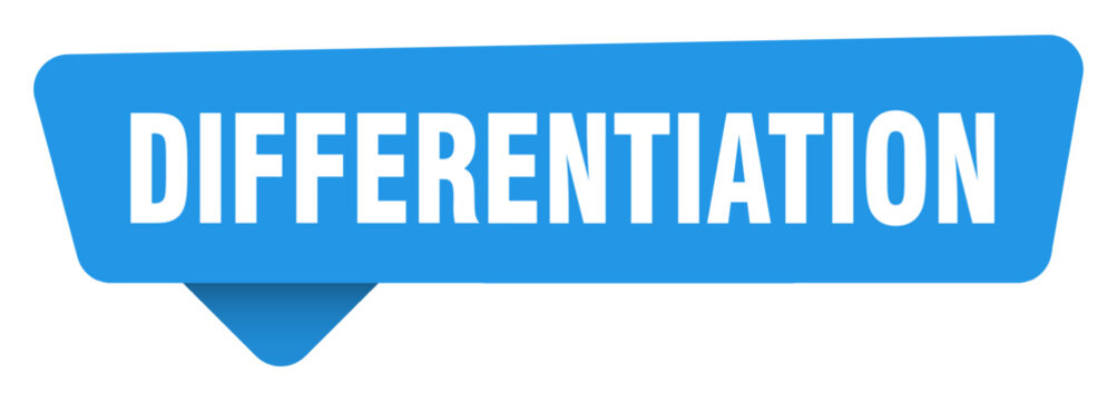 differentiation sticker. differentiation blue sign isolated on transpatent background