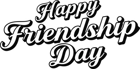 Celebrating international friendship day 'happy friendship day' calligraphy design for social media greetings © ABU