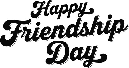 Celebrating international friendship day 'happy friendship day' calligraphy design for social media greetings © ABU