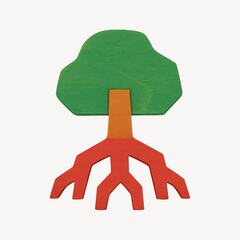 Obraz premium Colorful tree with roots