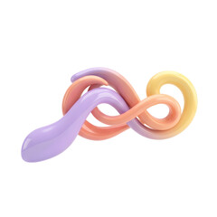 Naklejka premium Abstract Swirling Ribbon Sculpture in Pastel Colors