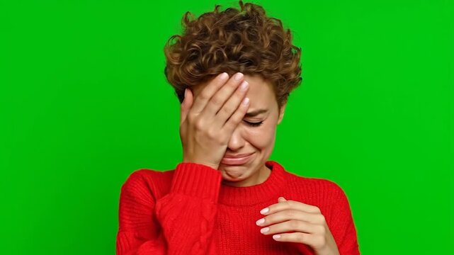 Female facepalming after making a silly mistake