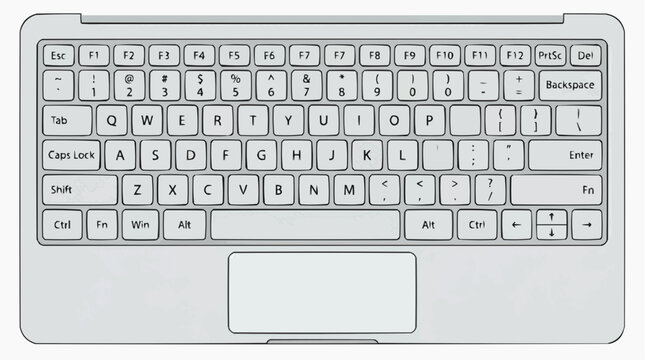 Top-down view of a clean, modern tablet keyboard with an integrated trackpad, designed for efficiency and portability.