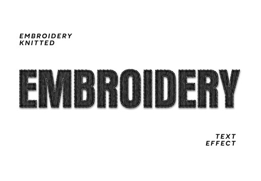 Embroidery Knitted Text Effect