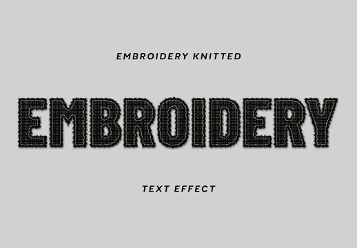 Embroidery Knitted Text Effect