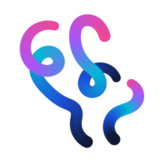 Fototapeta premium Abstract Gradient Ribbon Wave Shape Collection : Abstract ribbon wave shapes with smooth blue, pink, and cyan gradients, ideal for branding, posters, tech graphics, and decorative layouts.