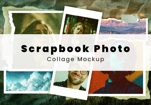 Scrapbook Photo Collage Mockup