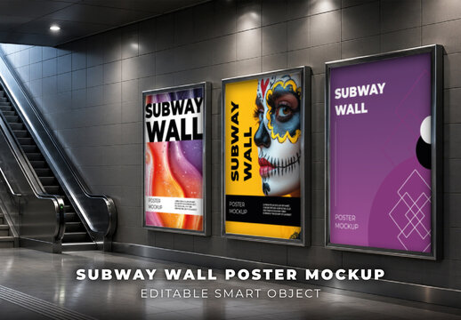 Subway Wall Poster Mockup