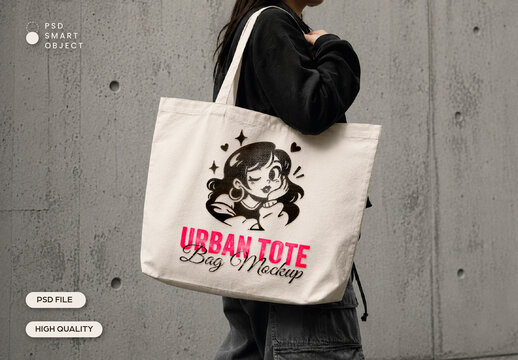 Urban Tote Bag Mockup