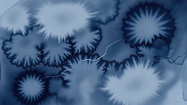 Ink Bloom Abstract: Abstract ink formations create intricate patterns resembling organic growth and celestial bodies, evoking a sense of cosmic wonder and scientific exploration.