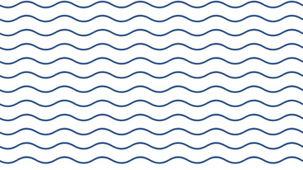 Vector abstract hand drawn navy blue doodle ocean waves. Seamless geometric pattern on white background. Abstract linear backdrop. Great for marine, nautical themed products, seaside vacation concept. © liana