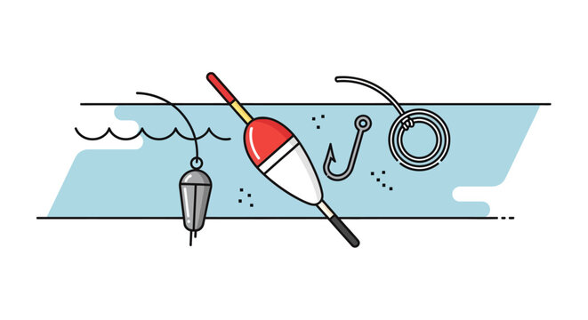 Fishing gear on the water surface.