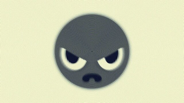 Angry emoji animation with distortion effects
