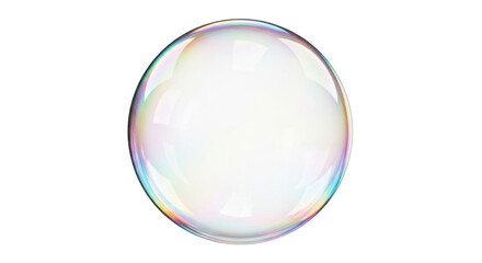 Fototapeta premium Glossy soap bubble with iridescent rainbow sheen