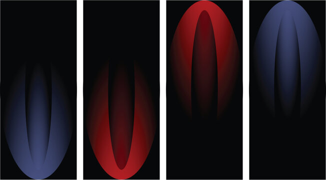 Colorful gradient oval shapes on black background