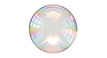 Fototapeta premium Iridescent soap bubble reflecting light