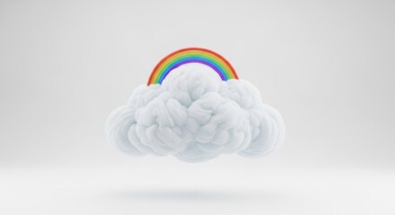 Obraz premium Rainbow Arching Over Fluffy Cloud