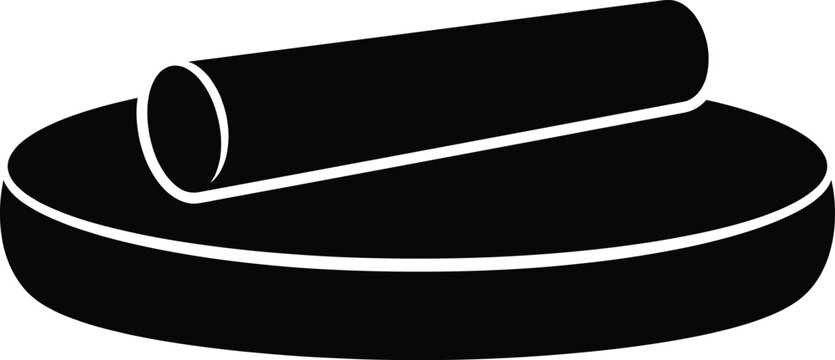 Silhouette of Hand Grinding Stone with Motion Lines Minimalist Vector Illustration
