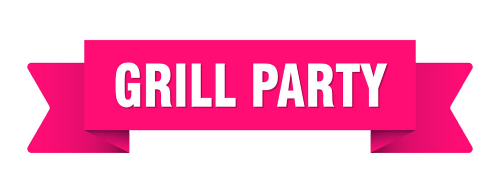 grill party ribbon isolated on transparent background. grill party ribbon