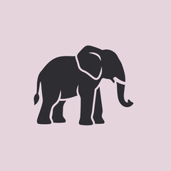 Obraz premium A simple illustration of an elephant in a minimalist, graphic style
